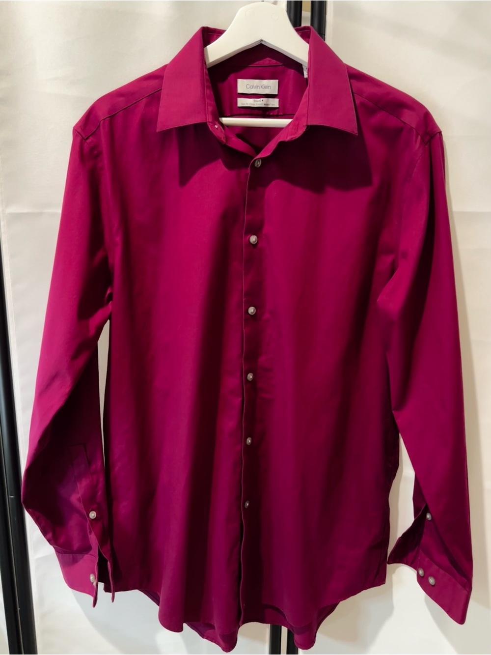 Calvin Klein Men's Deep Magenta Dress Shirt